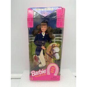 Vintage 1997 Horse Riding Barbie Brown Hair Blue Eyes NRFB